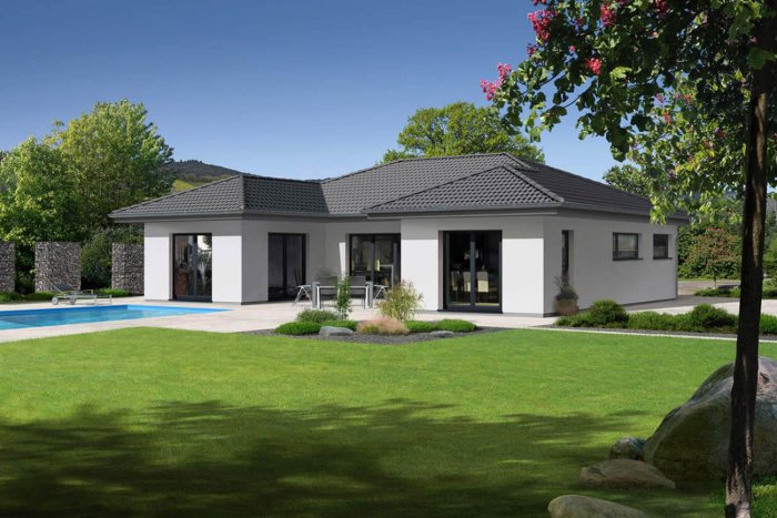 Одноэтажный дом буквой п