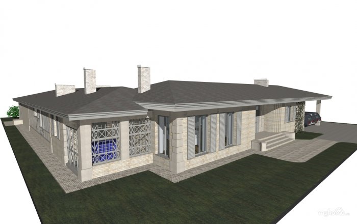 Проекты одноэтажных домов с внутренним двором