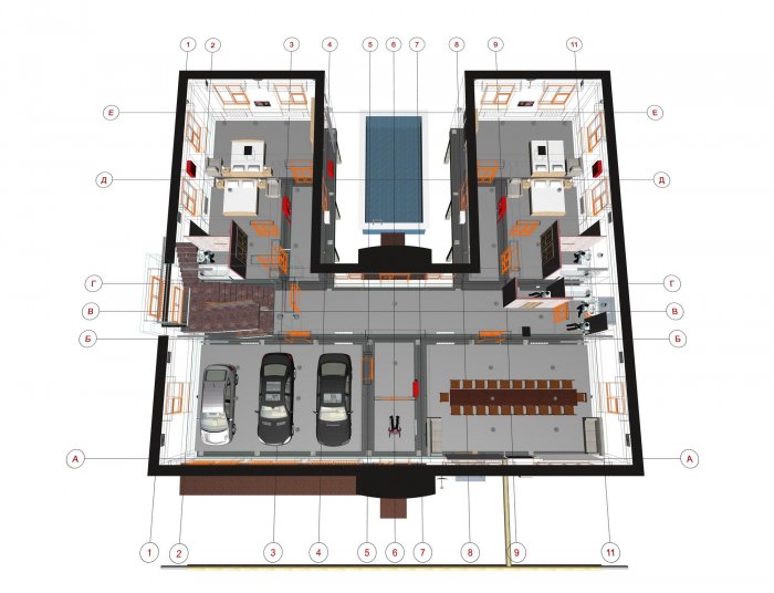 Проекты п-образных одноэтажных домов