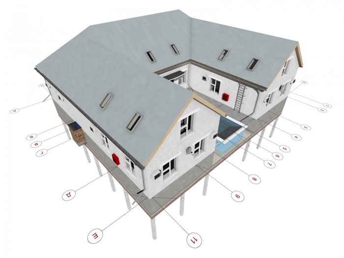 П образное здание