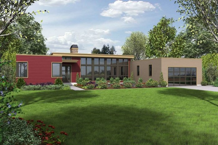 Угловой дом плоская кровля