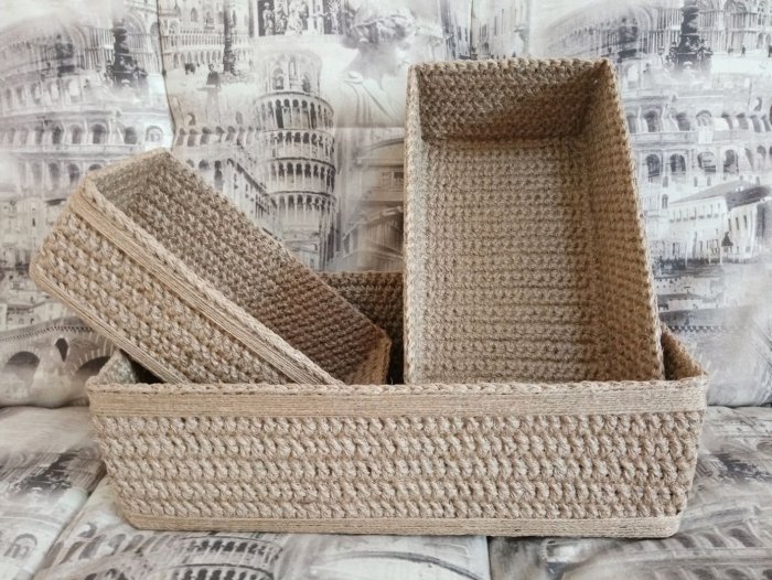 Кашпо из джута