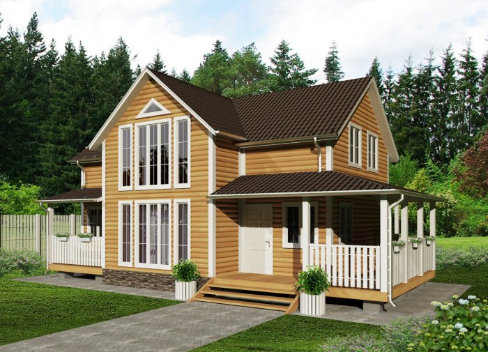 Двухэтажный каркасный дом