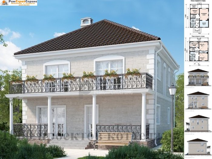 Двухэтажный дом с террасой