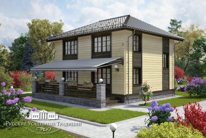 Двухэтажные дома с террасой