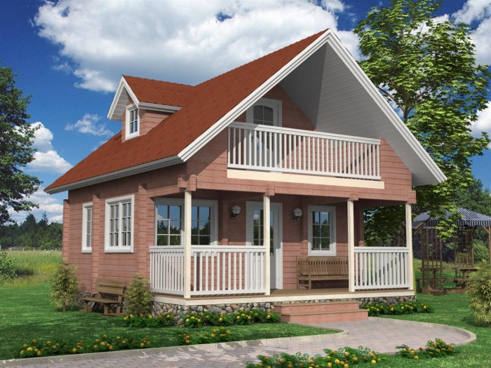 Дачный дом с балконом