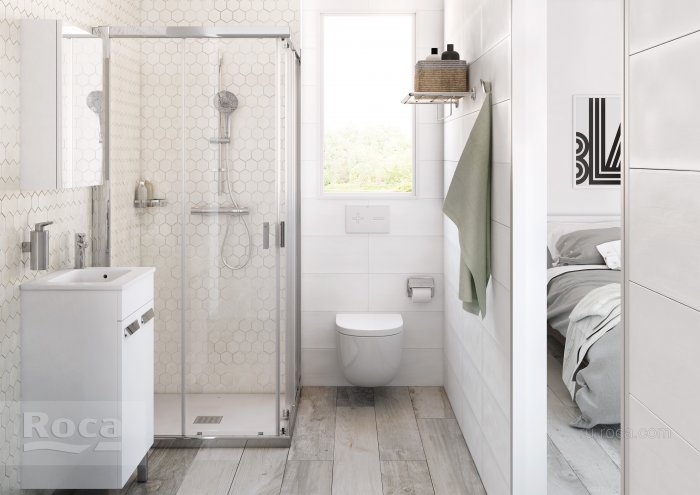 Компактный санузел с душем