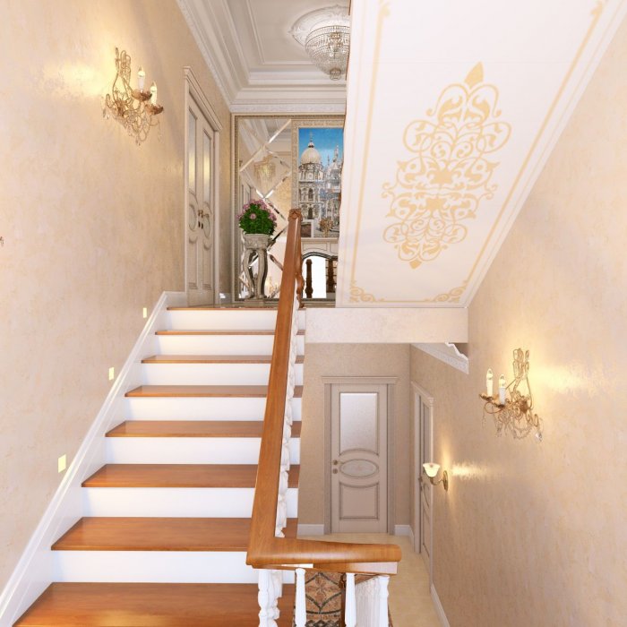 Потолок над лестницей