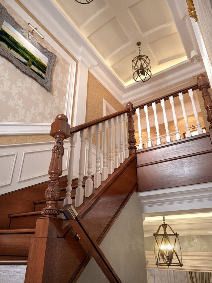 Отделка стен лестничного марша