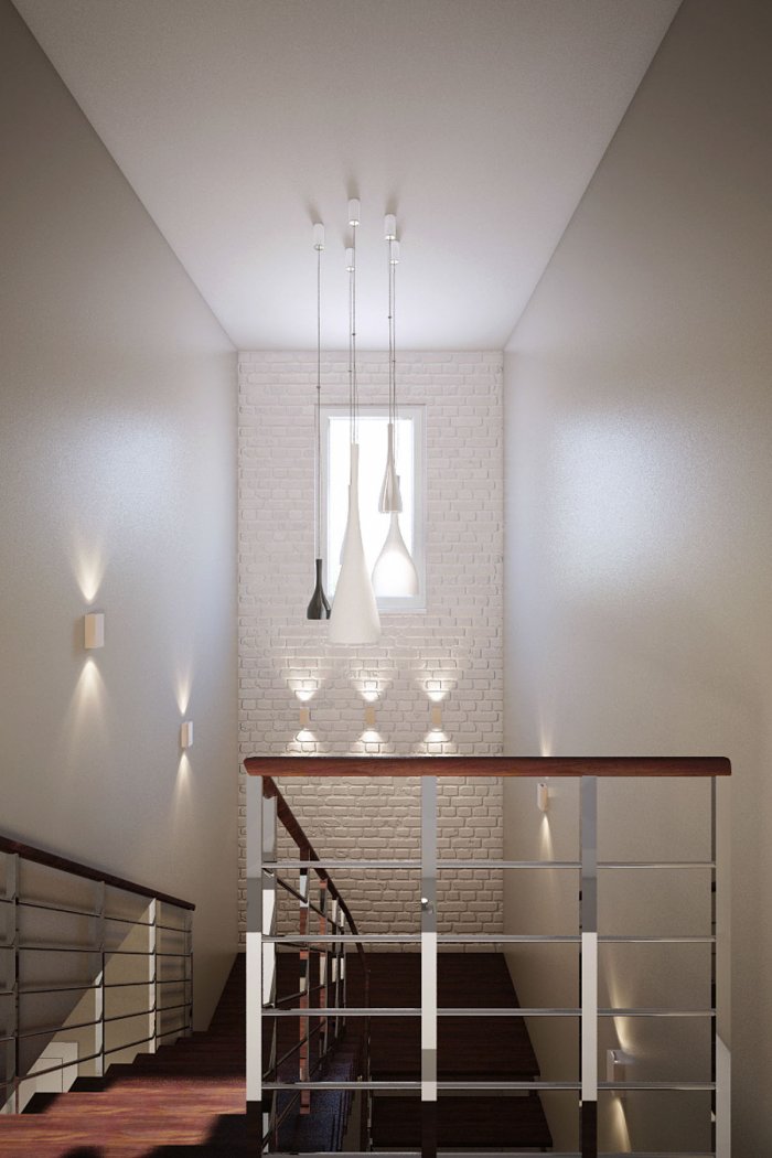 Светильники над лестницей