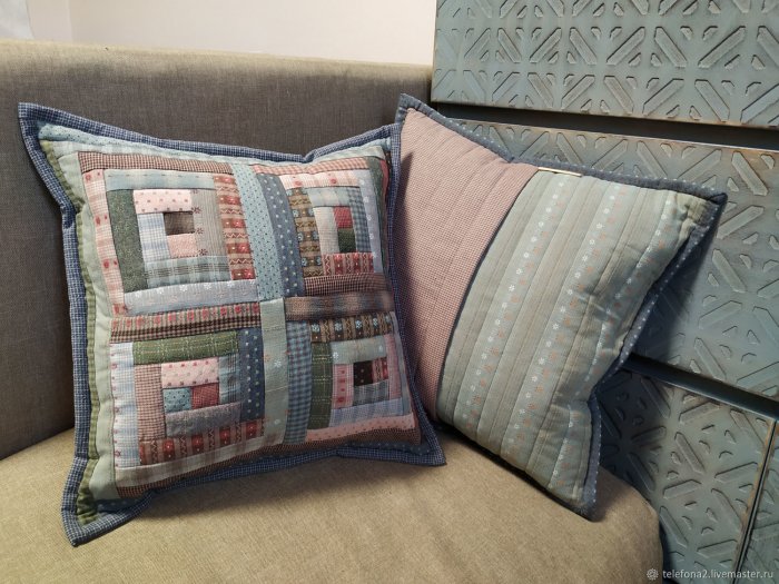 Лоскутные диванные подушки