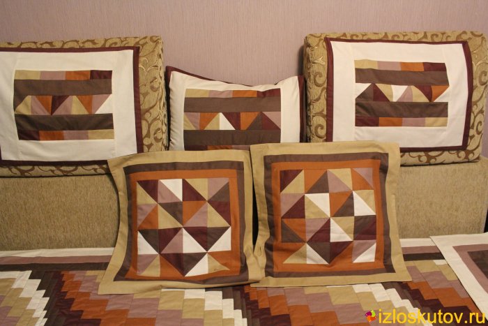 Подушка пэчворк шестиугольная
