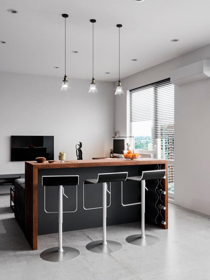 Барная стойка в гостиной