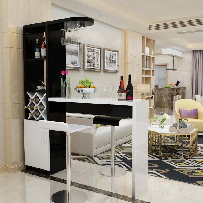 Гостиная с барной стойкой