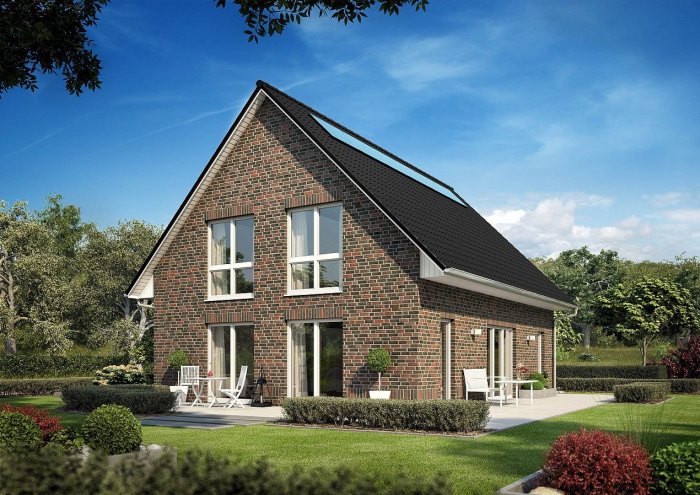 Кирпичный дом с мансардой