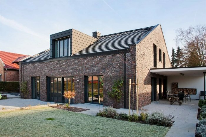 Кирпичный дом в скандинавском стиле