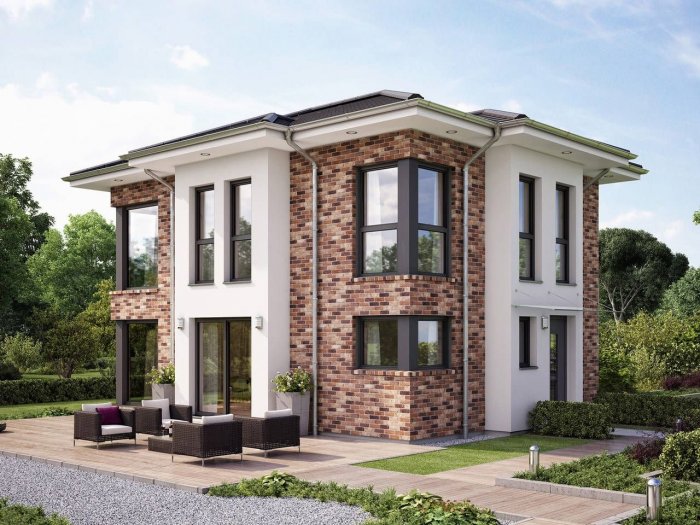 Фасади двухетажних дом