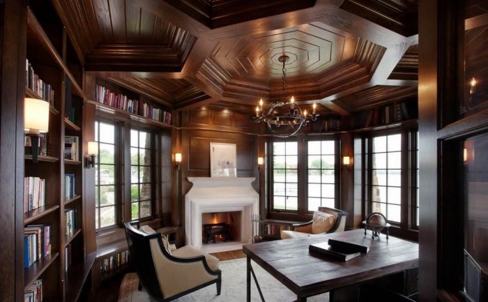 Кессонные потолки в стиле Шале