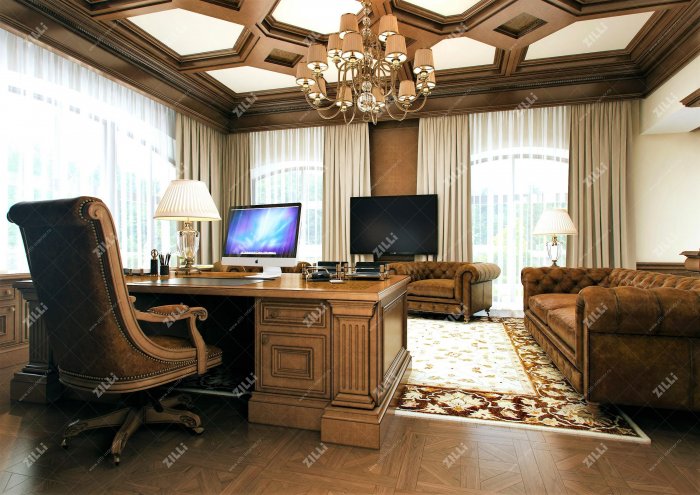 Кабинет отделанный деревом