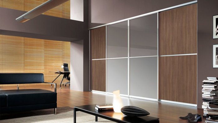 Встроенные шкафы на стену с дверью