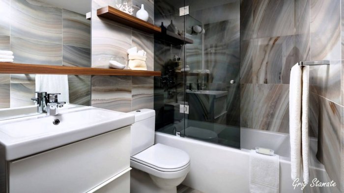 Современная маленькая ванная