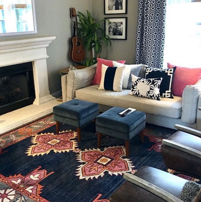 Ретро ковер в интерьере