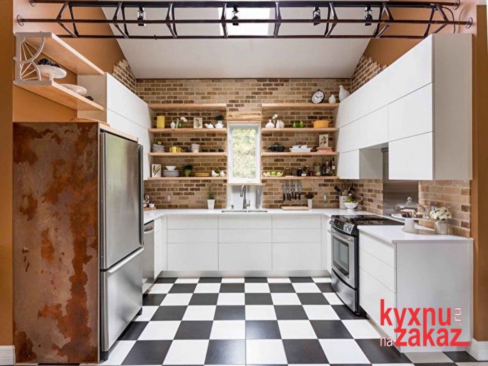 Кафель в стиле лофт для кухни