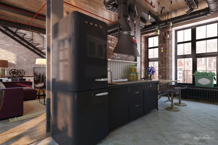 Холодильники Смег в стиле лофт