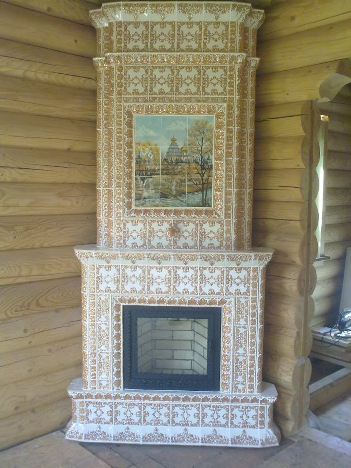 Печь шведка с изразцами