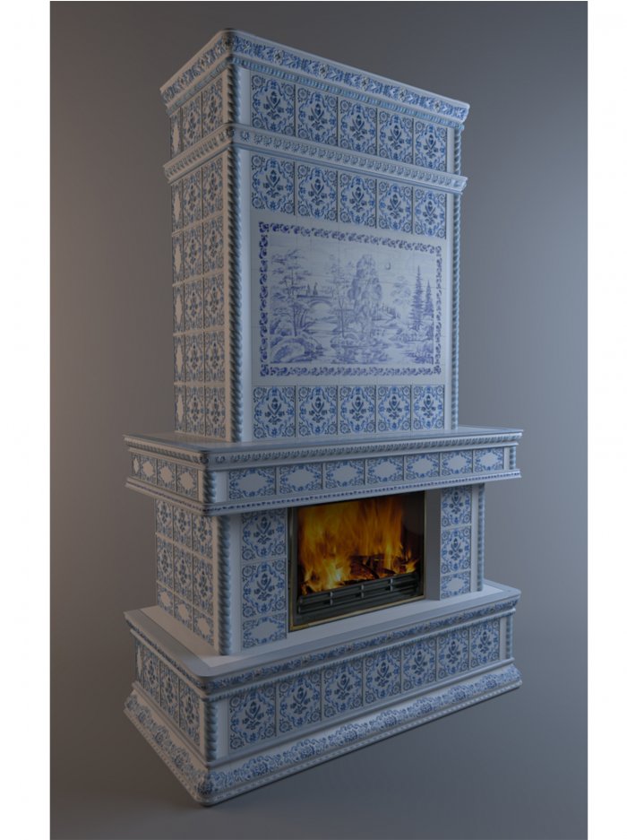 Печь шведка с изразцами