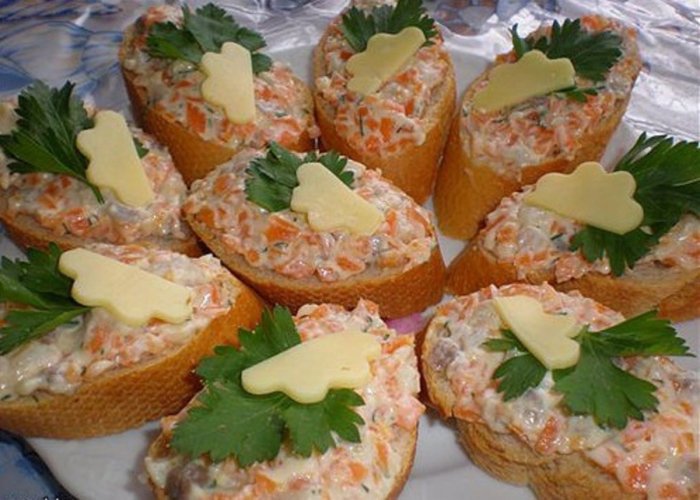 Красивые вкусные бутерброды на праздничный стол