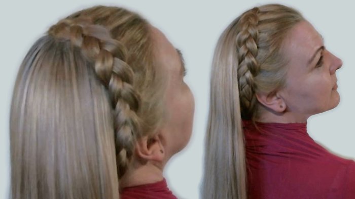 Прическа коса ободок