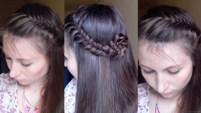 Косичка из челки