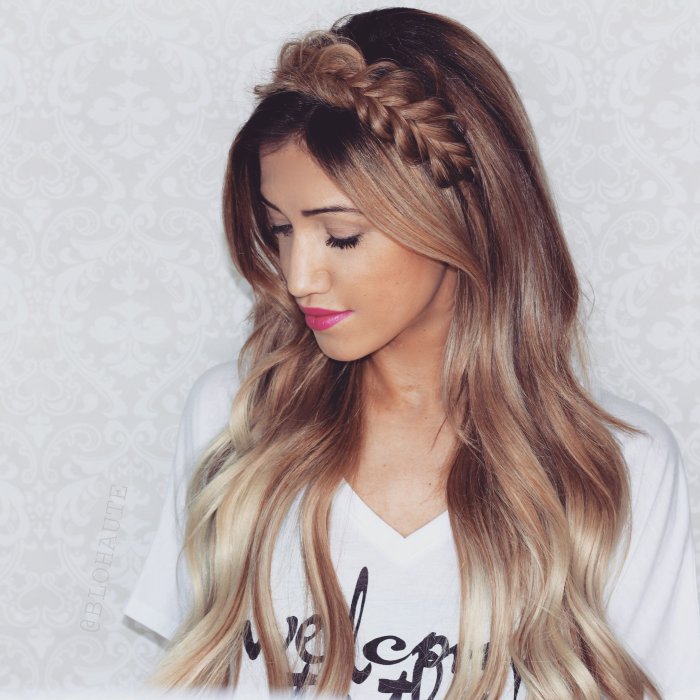 Ободок из косички на короткие волосы