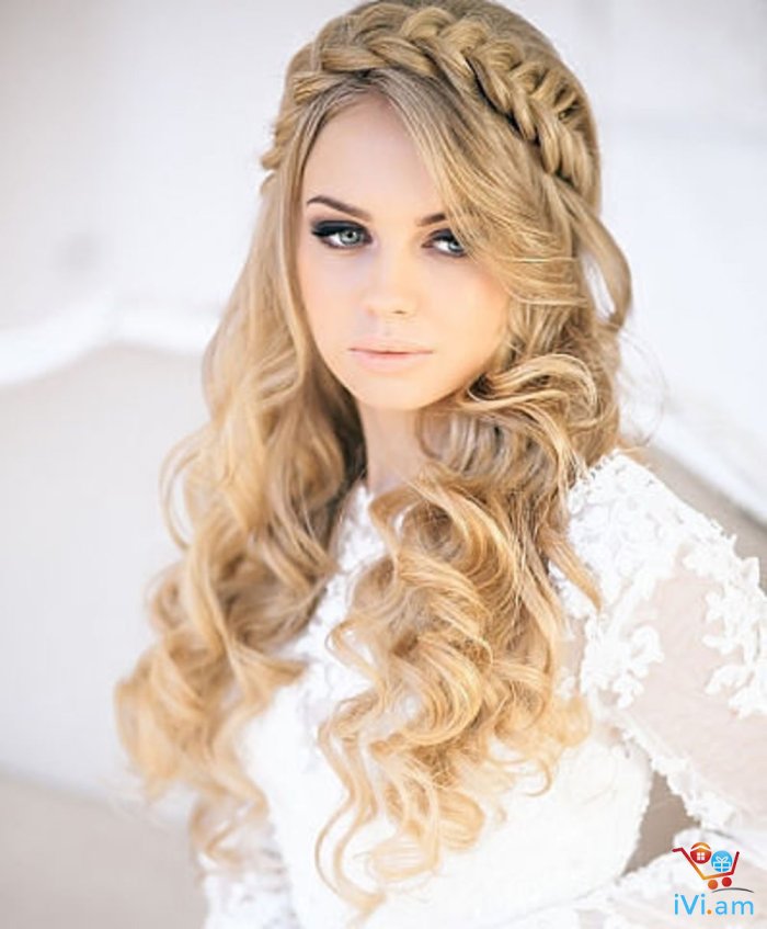 Прическа косичка ободок