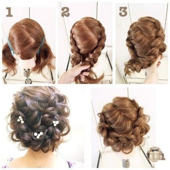 Прически пошагово на средние