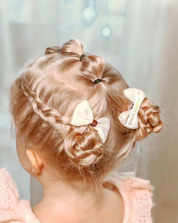 Прическа на новогодний утренник в детский сад девочке 4 года