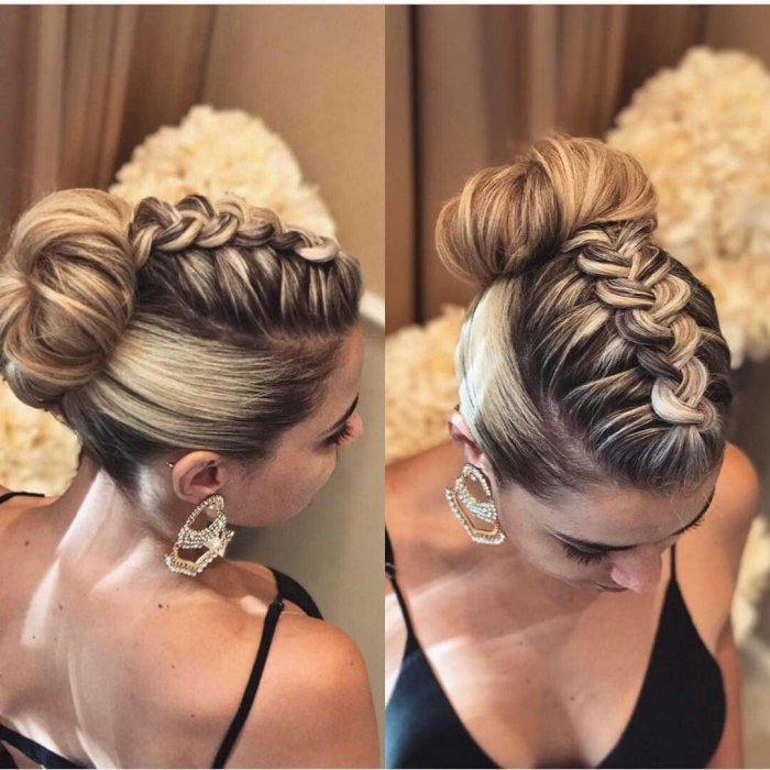 Прически на выпускной с косой