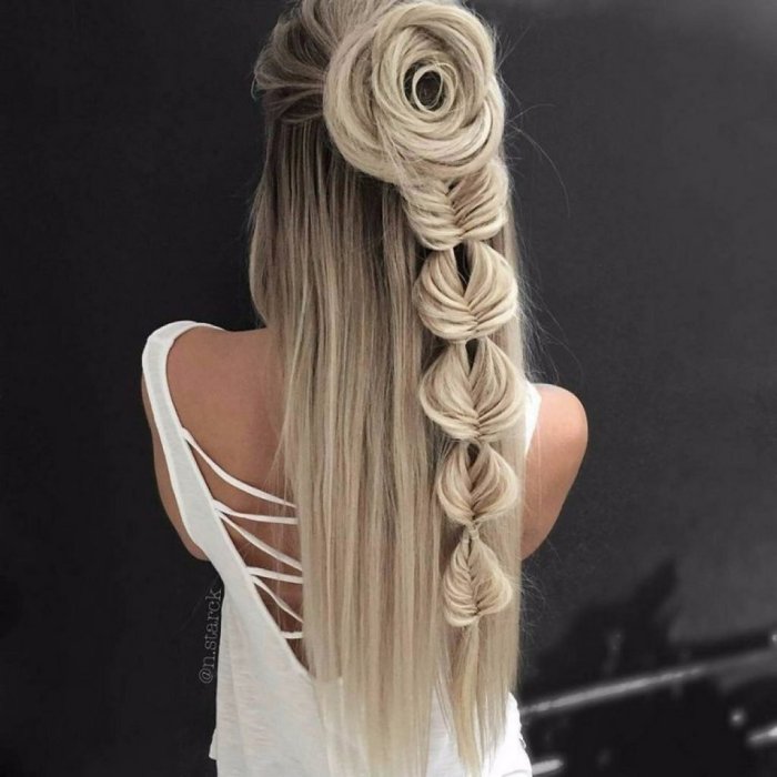 Косы надлиинные волосы