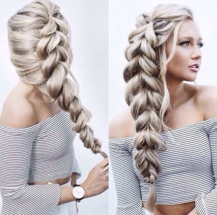 Прически с косами на длинные волосы