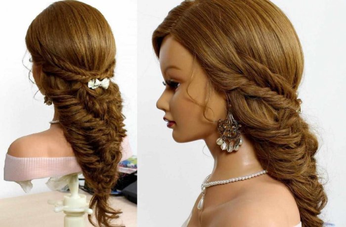 Простые Свадебные прически на средние волосы