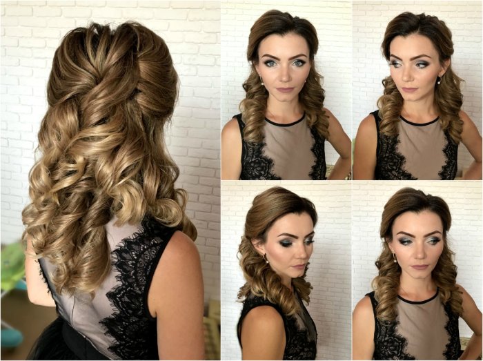 Высокая прическа с локонами