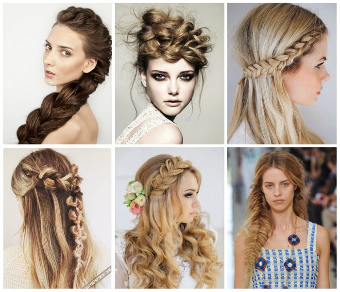 Прическа с плетением на длинные волосы вечерняя