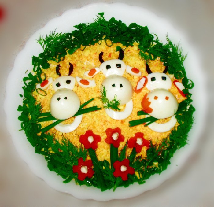 Украшение детских салатов