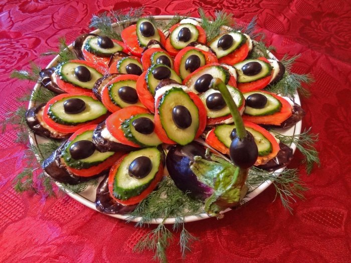 Баклажаны павлиний хвост закуска