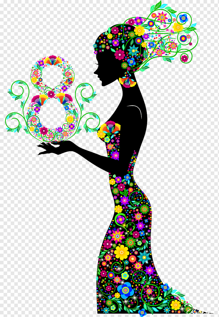 Силуэт девушки в платье