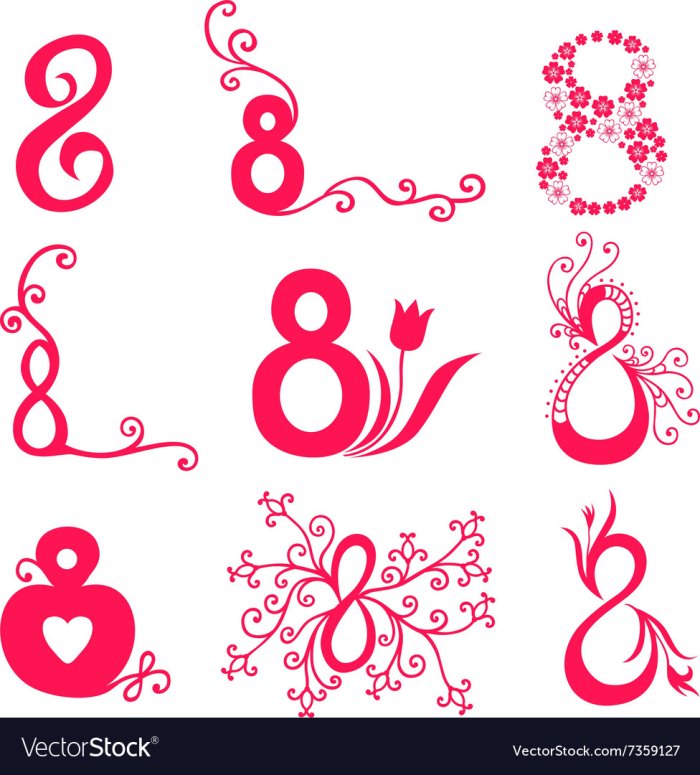 Цифры с завитками