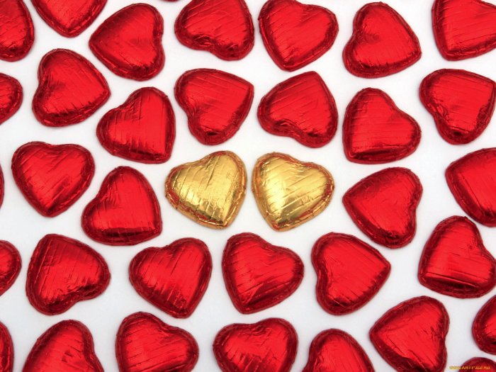 Конфетки в виде сердечек