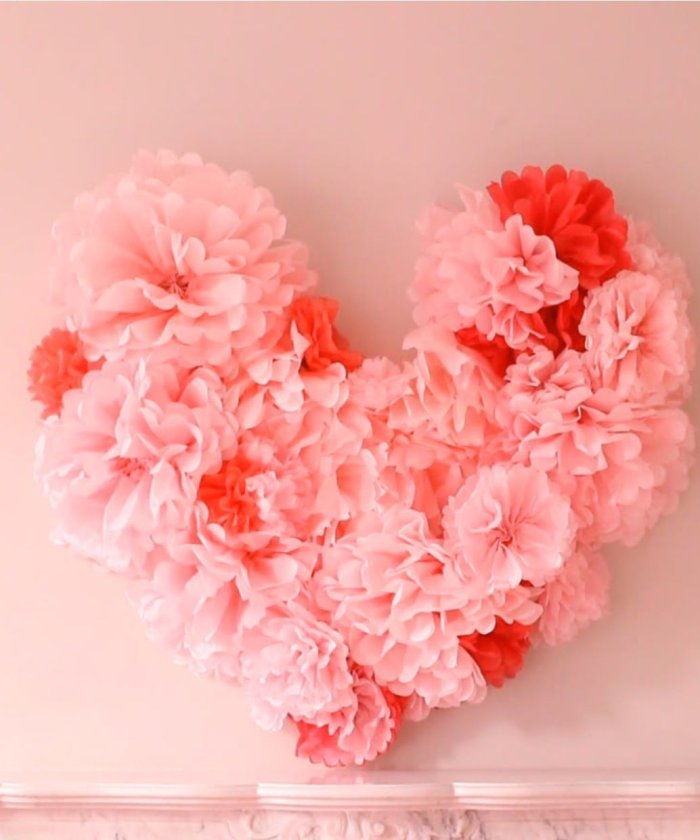 Сердце из помпонов