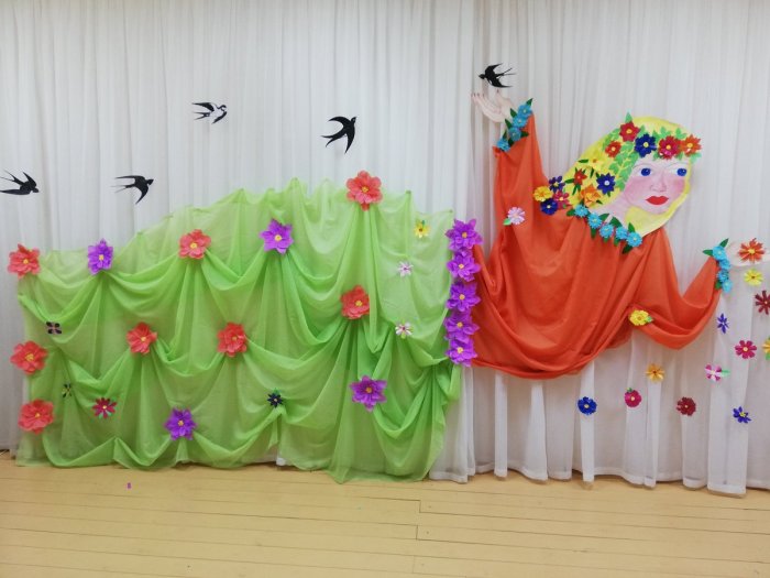 Украшение зала в доме культуры на женский праздник